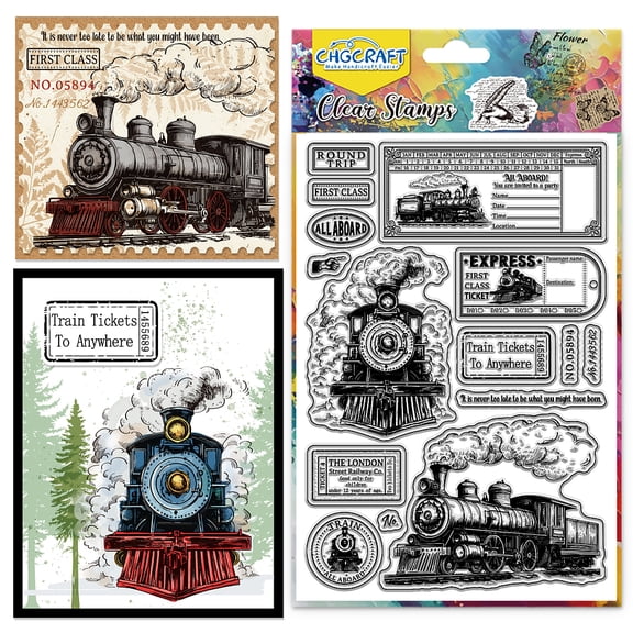 PVC Plastic Clear Stamps for DIY Scrapbooking Photo Album Decorative Cards Making Train 160x110mm