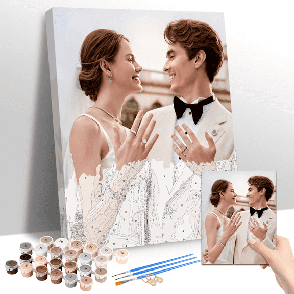 ART.JLMAI Custom Picture Paint by Numbers, Personalized Photo Oil Painting Art & Craft Kits