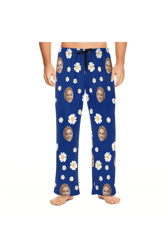 Custom-Pajama-Pants Men's Personalized Face Pajama Pants with Photo Funny Gifts for Adult Men Add Your Design
