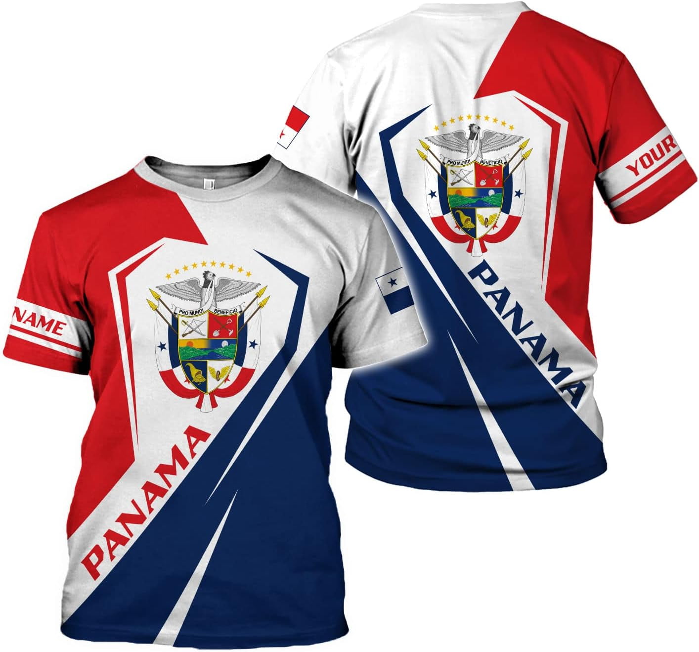 Custom Panama Shirts for Men 3D Panama Coat of Arms Shirts Panamanian ...