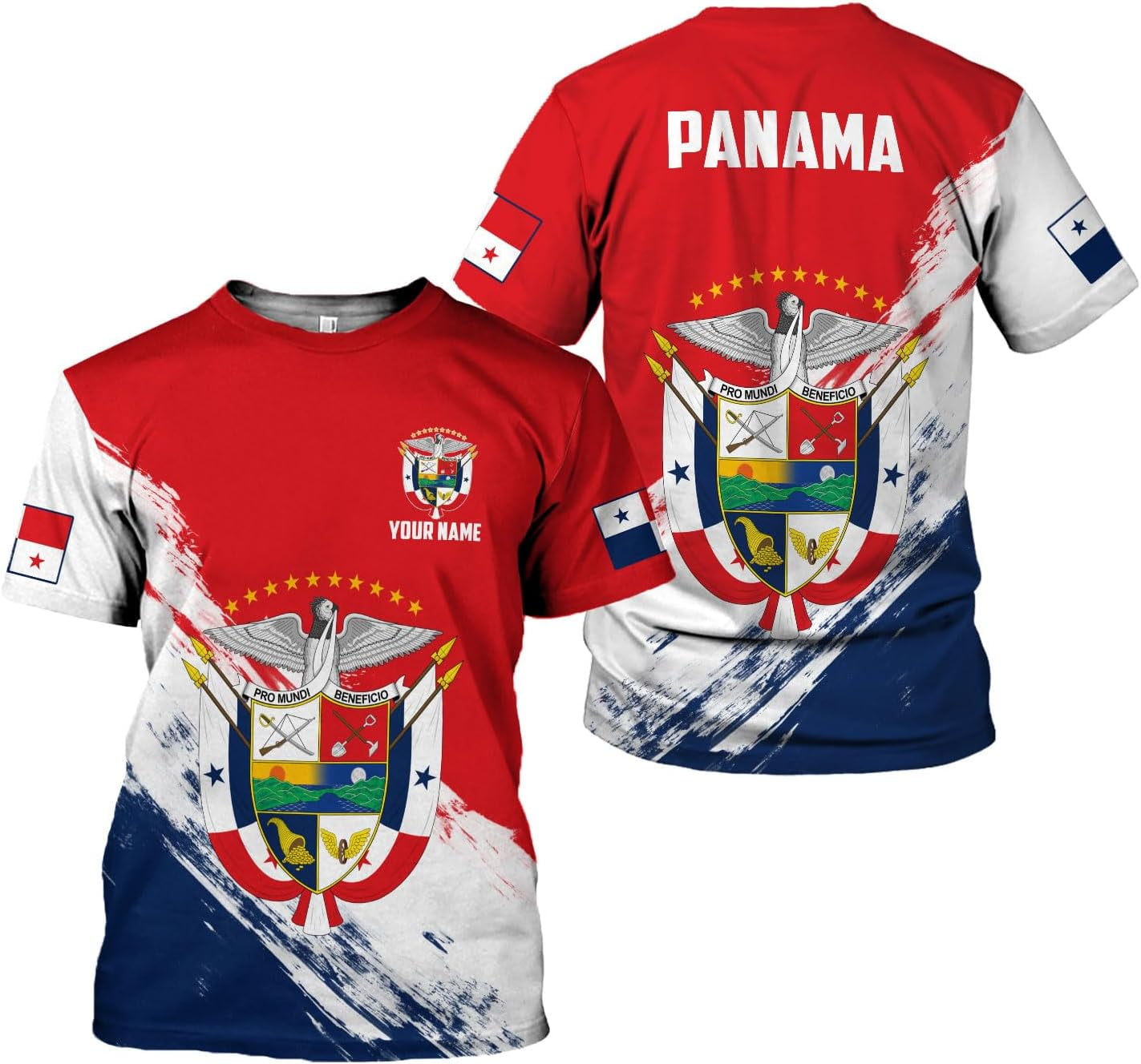 Custom Panama Shirts for Men 3D Panama Coat of Arms Shirts Panamanian ...