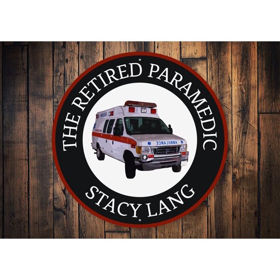 Custom Paramedic Sign Retired EMT Hero Retired Paramedic Paramedic Decor Paramedic Gift Retired Fire Rescue Retired Ambulance GiftSize: 12 x 12 inch