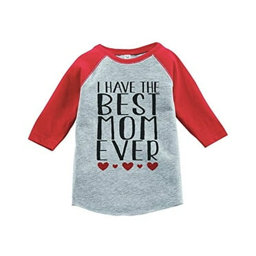 Custom Party Shop Boy's Mother's Day Vintage Baseball Tee Red and Grey