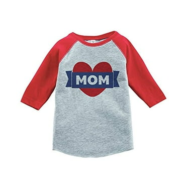 Custom Party Shop Boy's Mother's Day Vintage Baseball Tee Red and Grey