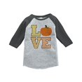 thumbnail image 1 of Custom Party Shop Kid's LOVE Fall Thanksgiving Grey Raglan, 1 of 2