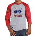 thumbnail image 1 of Custom Party Shop Men's Pawtriotic 4th of July Red Raglan Shirt, 1 of 3