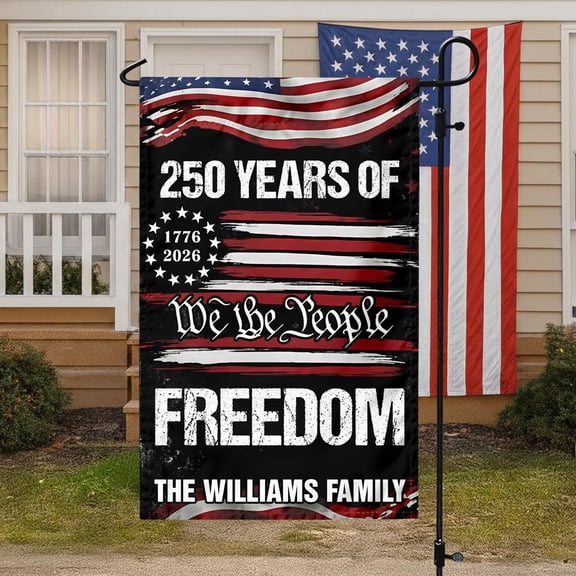 Custom Patriotic America 250 Years Flag 12x18 POLE NOT INCLUDED Garden Flag