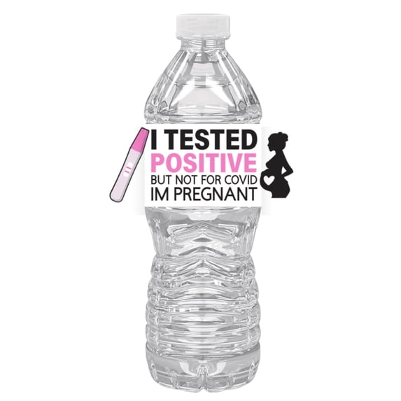 I Tested Positive But Not For Covid | I'm Pregnant| Pregnancy Reveal Party Water Bottle Labels | Set Of 12
