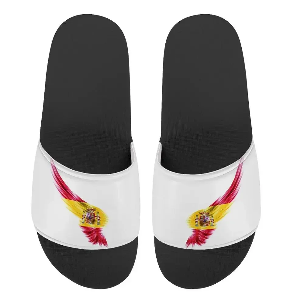 Custom Pattern Spanish National Flag Slippers Summer Women Casual
