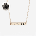 thumbnail image 1 of Custom Paw Print Bar Necklace, 1 of 6