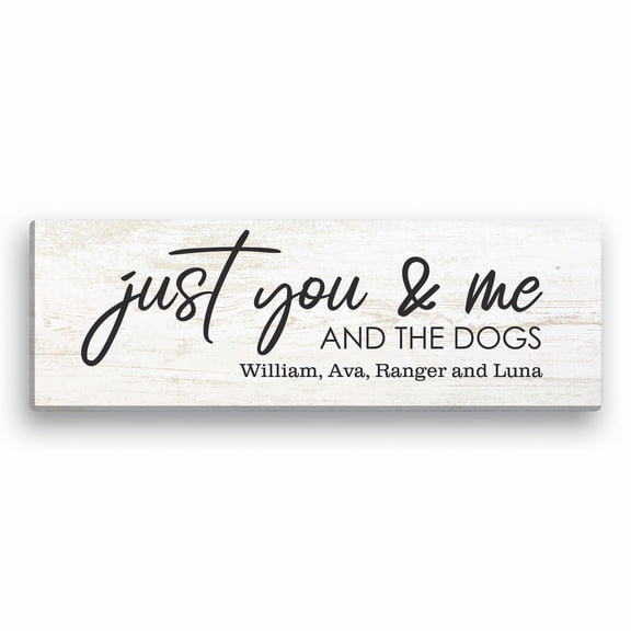 Custom Personalization Solutions Just You & Me and The Dogs 18X6 Canvas Wall Art Print