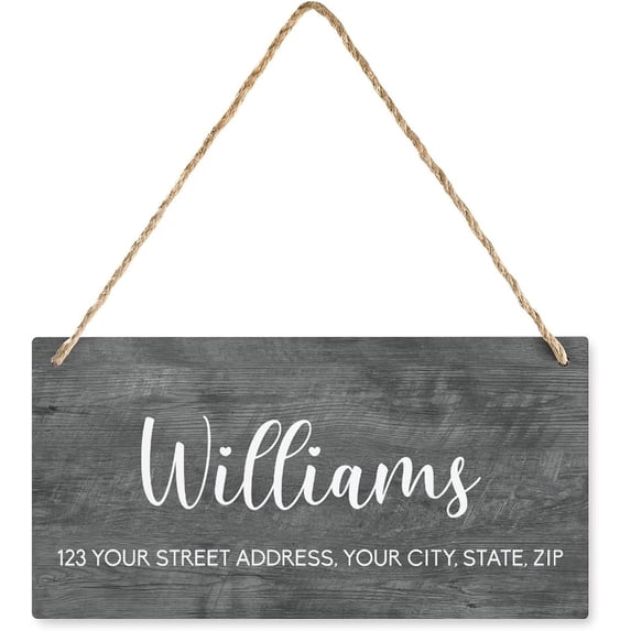 Custom Personalized Address Wooden Sign, Family Name House Number ...
