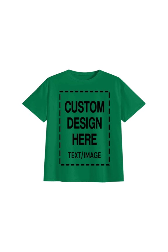 Custom Personalized Cotton T Shirts for Men Customized DTF Print Custom Shirt T-shirt Upload Your Design, Green 2XL