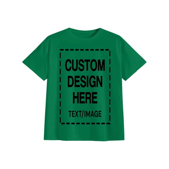 Custom Personalized Cotton T Shirts for Men Customized DTF Print Custom Shirt T-shirt Upload Your Design, Green S