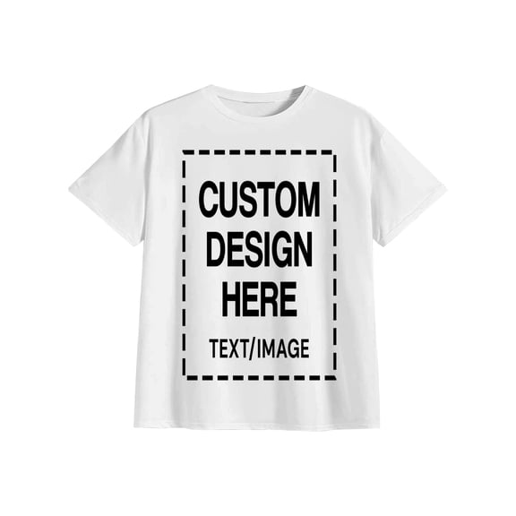 Custom Personalized Cotton T Shirts for Men Customized DTF Print Custom Shirt T-shirt Upload Your Design, White 2XL