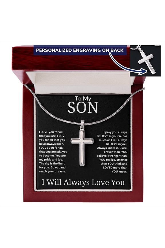 Custom Personalized Cross To My Son; I Will Always Love You