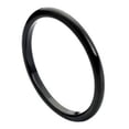 thumbnail image 1 of Custom Personalized Engraving Wedding Band Ring Set for Him & Her - 2mm Black IP Plated High Polished Thin Band, 1 of 6