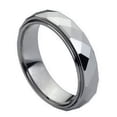 thumbnail image 1 of Custom Personalized Engraving Wedding Band Ring Set for Him & Her - 6mm Domed Faceted Ring Stepped Edge, 1 of 6