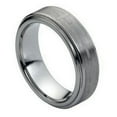 thumbnail image 1 of Custom Personalized Engraving Wedding Band Ring Set for Him & Her - 7mm Laser Engraved Crosses Brushed Center, 1 of 6