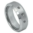 thumbnail image 1 of Custom Personalized Engraving Wedding Band Ring Set for Him & Her - 8mm Brushed Center Finish, 1 of 6
