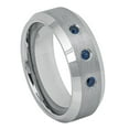 thumbnail image 1 of Custom Personalized Engraving Wedding Band Ring Set for Him & Her - 8mm Brushed Center Finish, 1 of 6