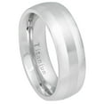 thumbnail image 1 of Custom Personalized Engraving Wedding Band Ring Set for Him & Her Titanium Band 8mm White IP Plated Titanium Ring High Polished with Brushed Center, 1 of 6