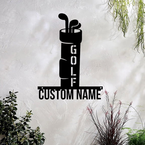 Custom Personalized Golf Bag Metal Wall Art, Custom Golf Metal Sign Home Decor, Playing Golf Metal, Father's Day Gifts