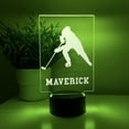 thumbnail image 1 of Custom Personalized LED 16 Colors Night Light Up Table Lamp Boys Sports Design Choice Ice Hockey Player School Team Dad Father's Day Gift, 1 of 9