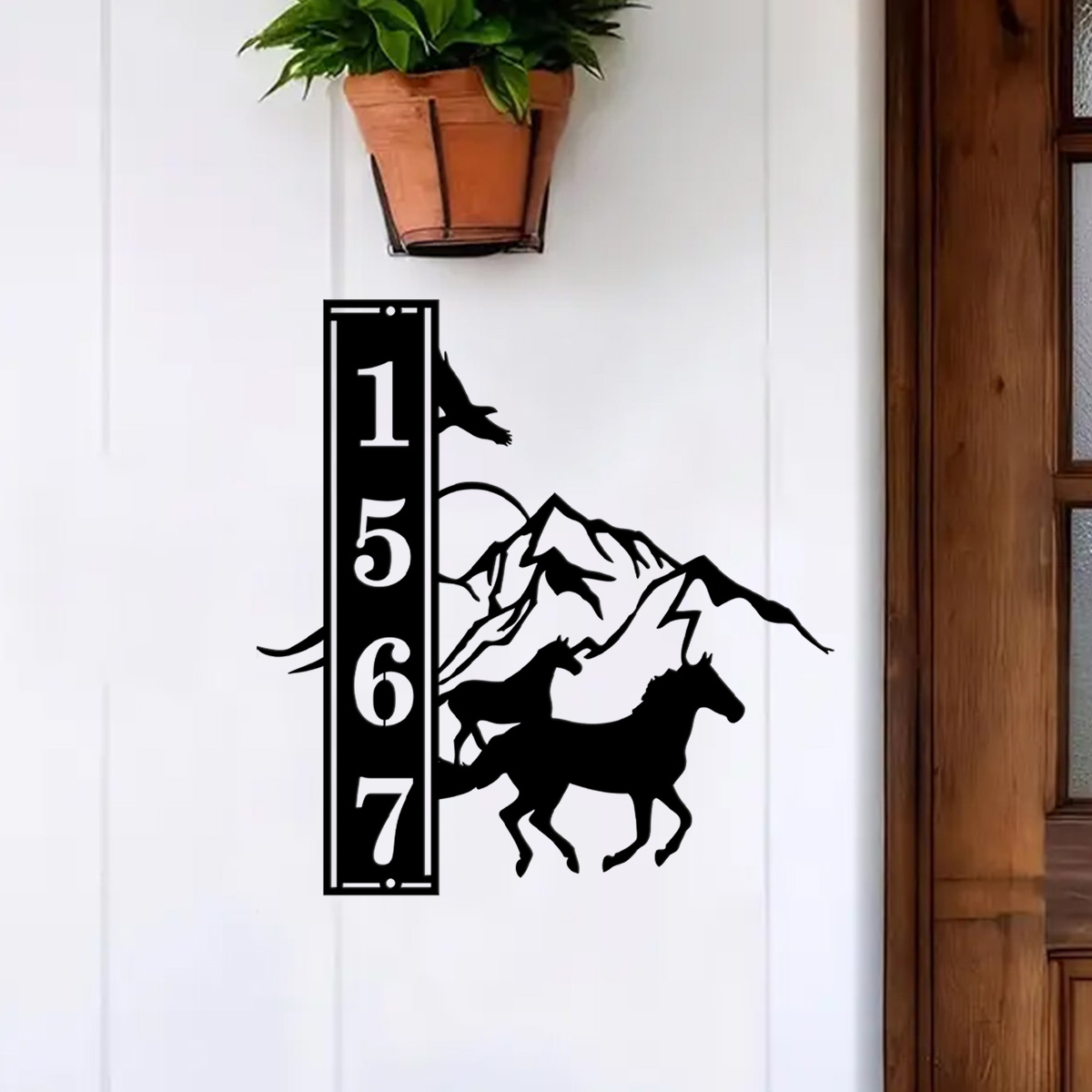 Custom Personalized Metal Horse Running Wild Farm Ranch Address Welcome ...