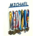 thumbnail image 1 of Custom Personalized Name Made to Order Custom Name or Word Medal Holder, Awards Display Organizer Hanger Rack with Hooks for 60+ Medals, Ribbons, Sports Of A Kind Made To Order With Your Name On It., 1 of 8