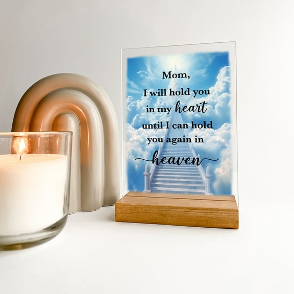 Custom Personalized Photo LED Wood Stand Room Picture Frame Table Lamp, In Loving Memory, Condolence Remembrance Loss Sympathy Memorial Gift