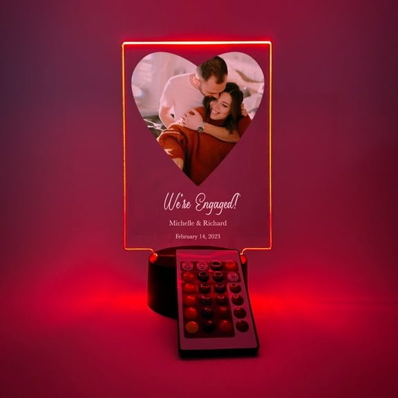 Custom Personalized Photo Picture LED 16 Colors Light Up Lamp Stand Anniversary Wedding Couple Christmas Family Home Décor Gift For Her Him