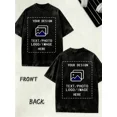 Custom Personalized Photo Text Logo Unisex Vintage Washed Loose Fit Tee ...