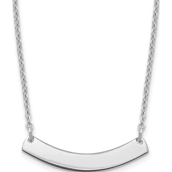 Jewelry by Sweet Pea Sterling Silver/Rhodium-plated Small Curved Blank Bar Necklace