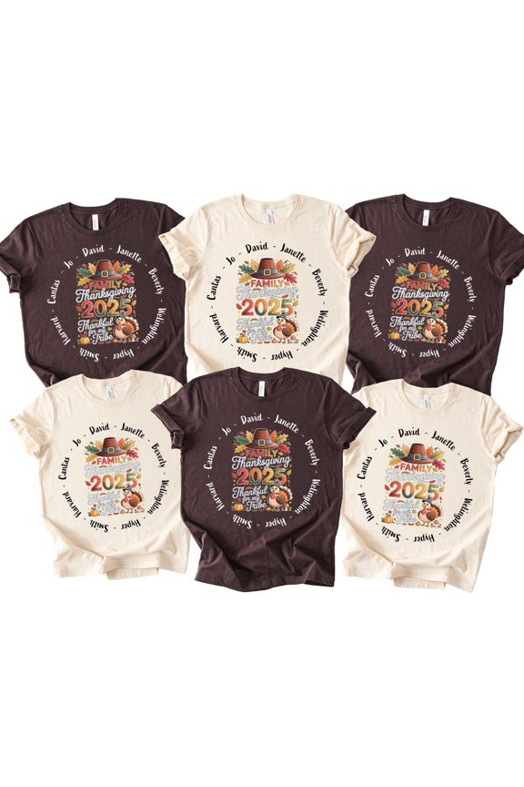Custom Personalized Thanksgiving Crew Shirt Family Turkey Tee Mathching Thanksgiving Tees