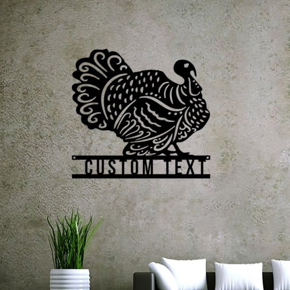Custom Personalized Turkey Metal Wall Art, Turkey Fall Sign, Fall Decoration, Thanksgiving Gift, Thanksgiving Decor