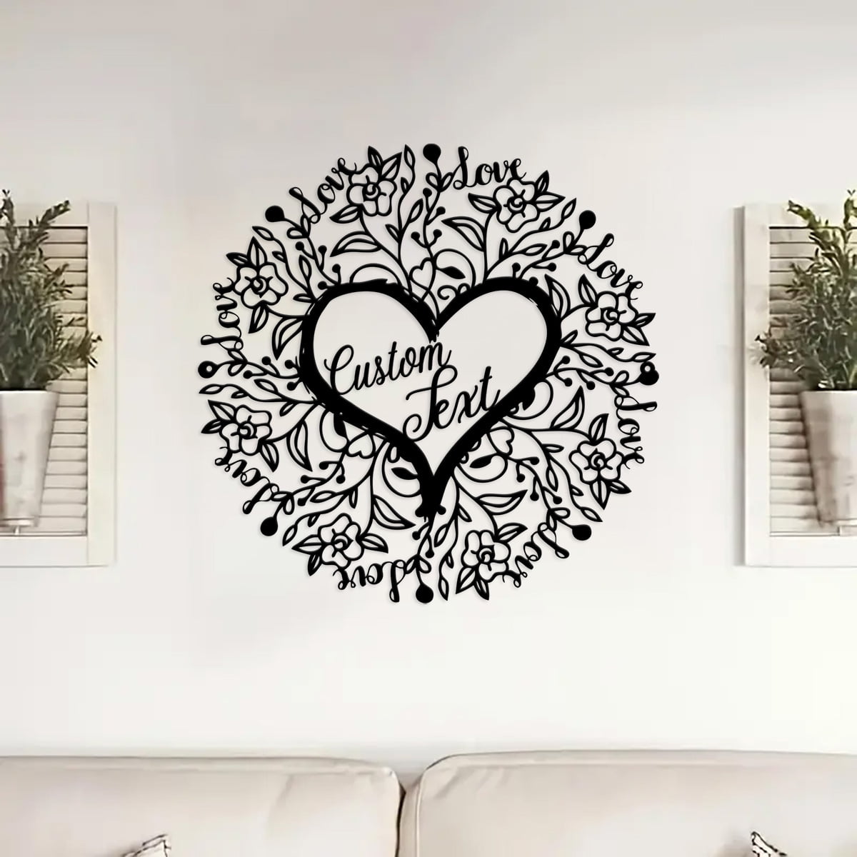 Custom Personalized Wedding Gift for Couple, Floral Heart with Names ...