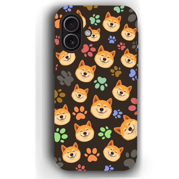 Custom Pet Phone Case for iPhone 17/ 17 Air/ 17 Pro/ 17 Pro Max, YingMart Personalized Pet Portrait Cover with Paw, Heart, Fish & Bone Symbols (DarkGray, iPhone17, Style2)
