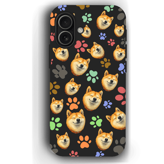 Custom Pet Phone Case for iPhone 17/ 17 Air/ 17 Pro/ 17 Pro Max, YingMart Personalized Pet Portrait Cover with Paw, Heart, Fish & Bone Symbols (DarkGray, iPhone17, Style1)