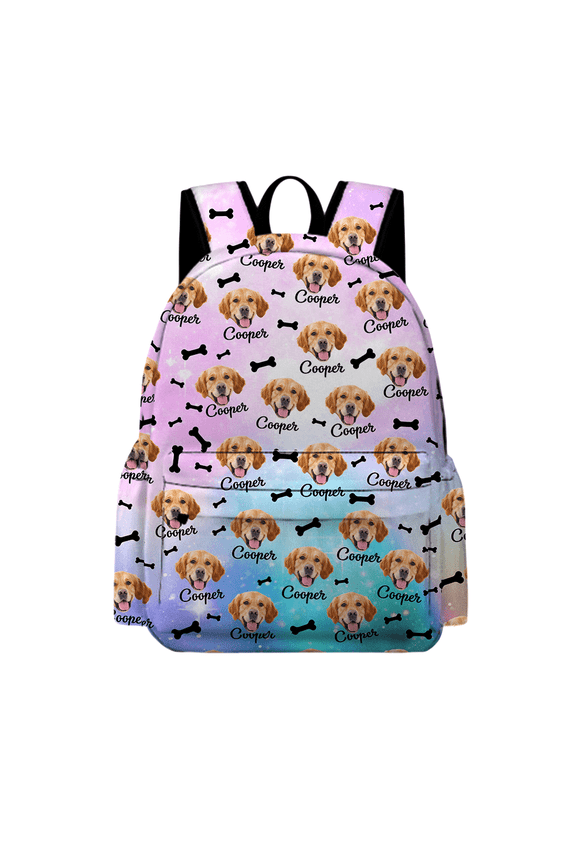 Custom Pet Photo Backpack Gift For Dog Cat Lovers. Name And Photo Can Be Changed. Back To School Gifts