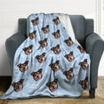 thumbnail image 1 of Custom Pet Photo Blanket, Customized Cat Face Blankets with Names, Personalized Picture Blanket, Pets on Blanket, Personalized Mothers Day, Gift for Pet Lover, 1 of 6
