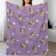 thumbnail image 1 of Custom Pet Photo Blanket, Customized Cat Face Blankets with Names, Personalized Picture Blanket, Pets on Blanket, Personalized Mothers Day, Gift for Pet Lover, 1 of 6
