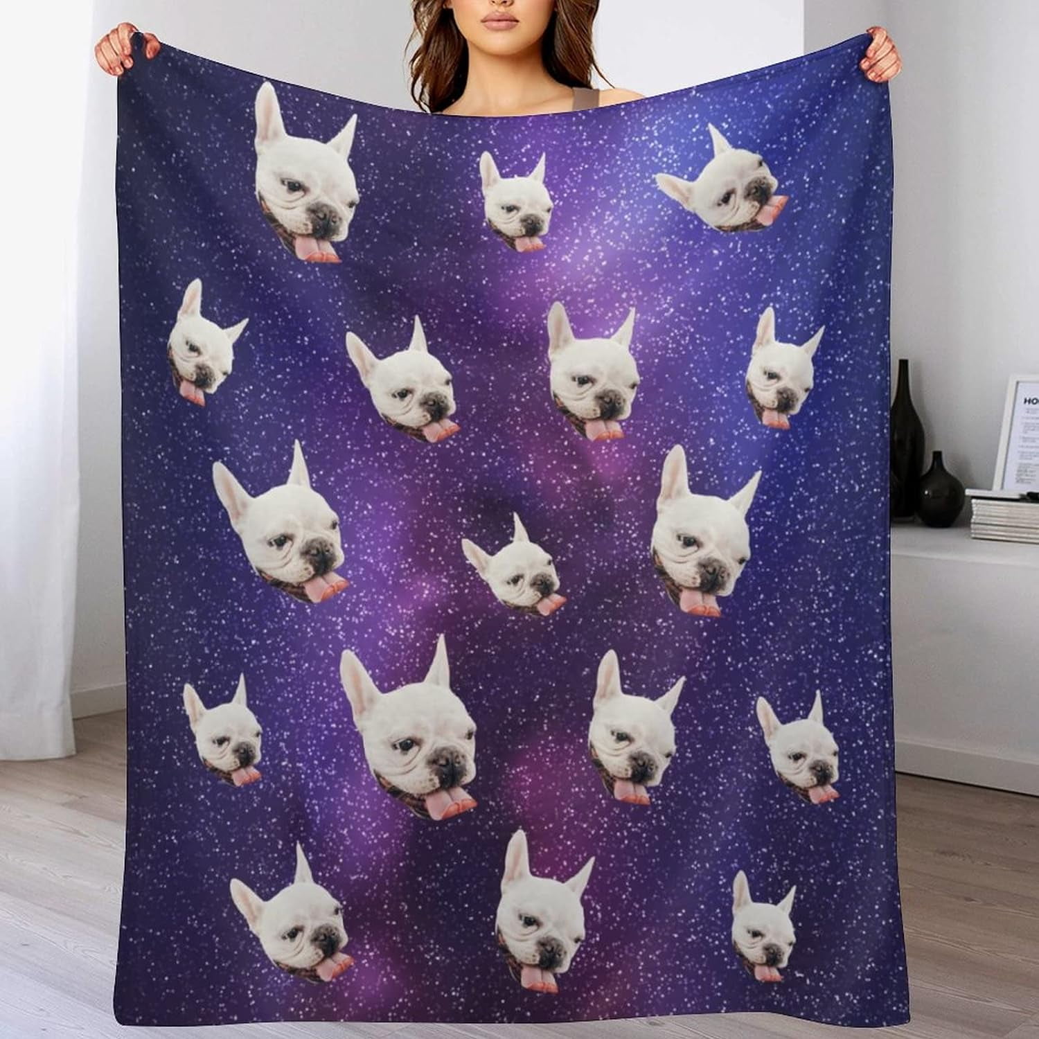 Pets face on blanket hotsell