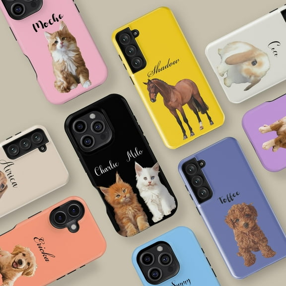 Custom Pet Photo Comic Style Case for iPhone Samsung Dog Cat