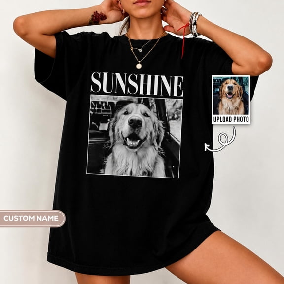 Custom Pet Photo Shirt, Customized Picture Pet Shirt, Dog Lover Gift, Cat Mom Gift, Pet Loss, Graphic T-Shirt