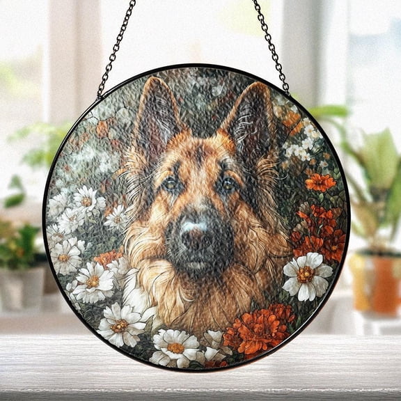 Custom Pet Portrait From Photo Stained Glass Suncatcher Dog Cat Memorial Lover Gift