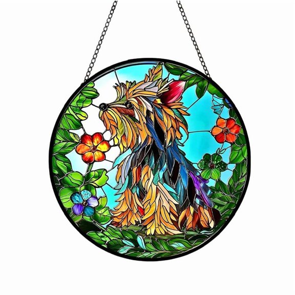 Custom Pet Portrait Glass Suncatcher, Douhasu Dog Cat Glass Art, Pet Window Hangings, Pet Portrait From Photo, Pet Memorial Gift, Pet Loss Gift, Pet Lover Gifts, Memory Of Dog Cat(5.9")