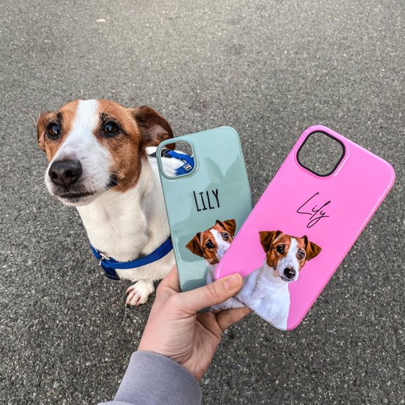 Custom Pet Portrait Phone Case: Personalized Dog or Cat Photo Art Designed for iPhone 17, 16 Pro Max & Samsung S26