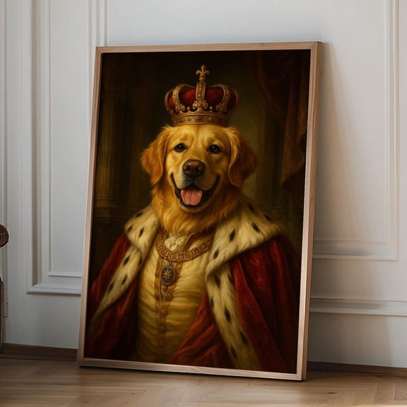Custom Pet Portrait Renaissance Style Personalized Dog or Cat Art poster Noble Pet Poster