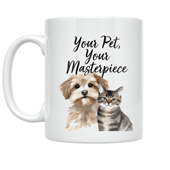 Custom Pet Portrait Watercolor Design - Pet Lover - 11 oz Ceramic Coffee Mug
